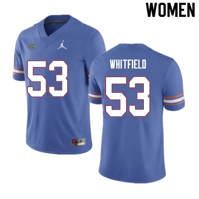 Women's Florida Gators #53 Chase Whitfield NCAA Nike Blue Authentic Stitched College Football Jersey UDZ4762CQ